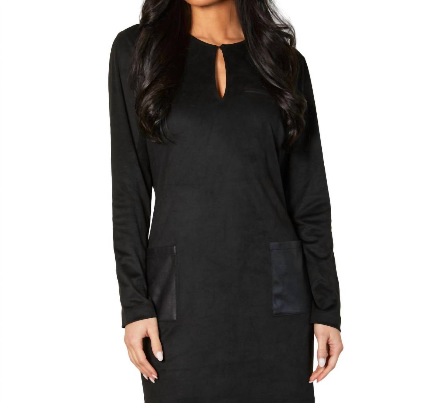 Angel Apparel - Vegan Leather/Suede Front Pocket Dress
