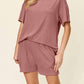 Double Take - Chic Round Neck T-shirt & Shorts Set