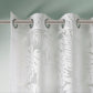 Palm Leaf Burnout Sheer Window Curtain White 50x84