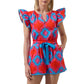 Sugarlips - Devany Mix Media Carya Ruffle Poplin Top