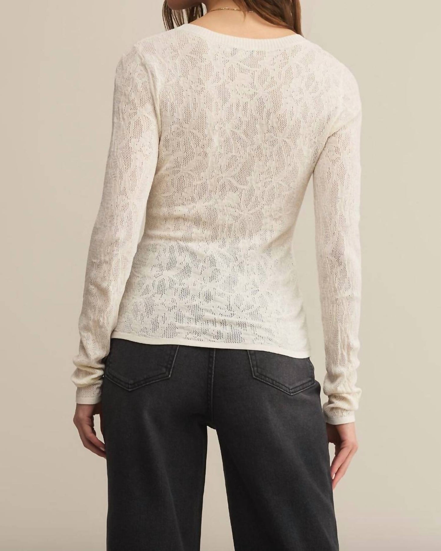 Z Supply - Tibi Lace Mesh Sweater