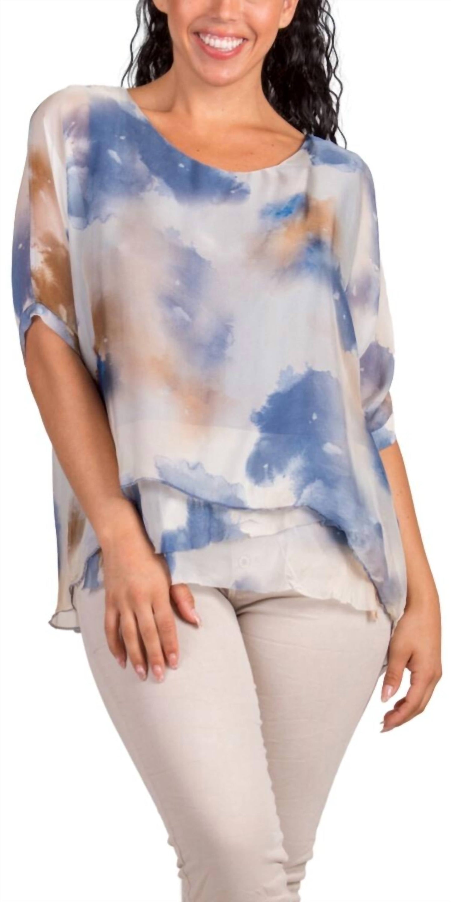 Gigi Moda - Carmelina Watercolor Silk Kaftan
