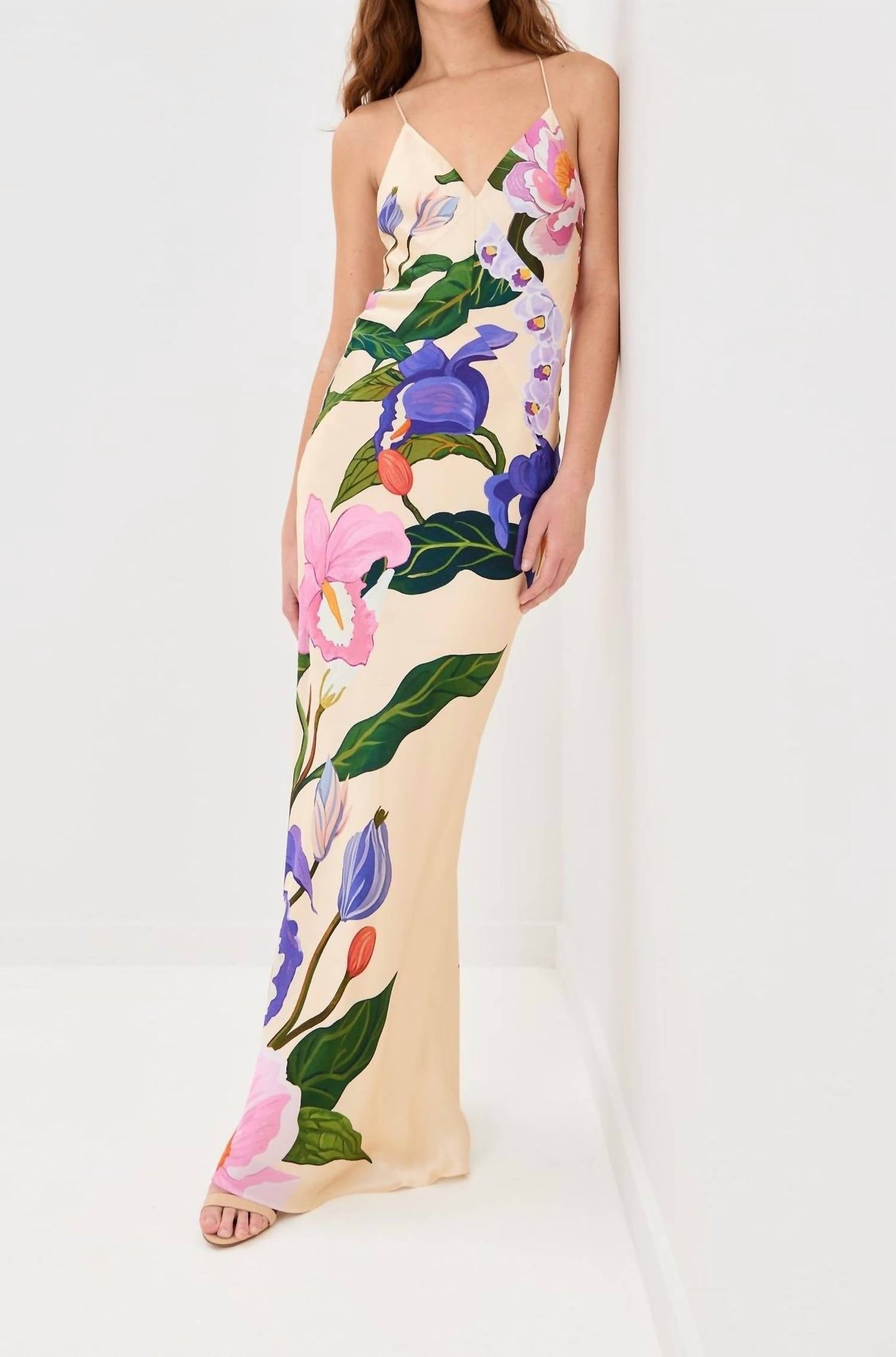 Borgo De Nor - Olive Crepe Satin Dress