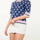 Thml - Bow Print Short Sleeve Sweater