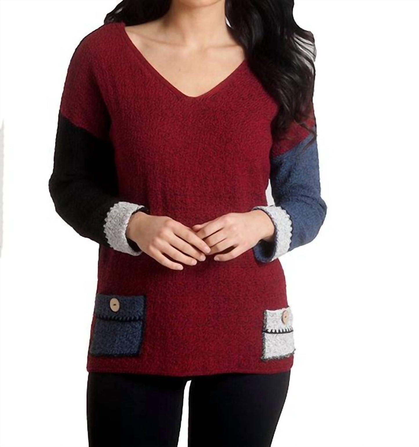 French Kyss - Boucle Reversible V-Neck Top