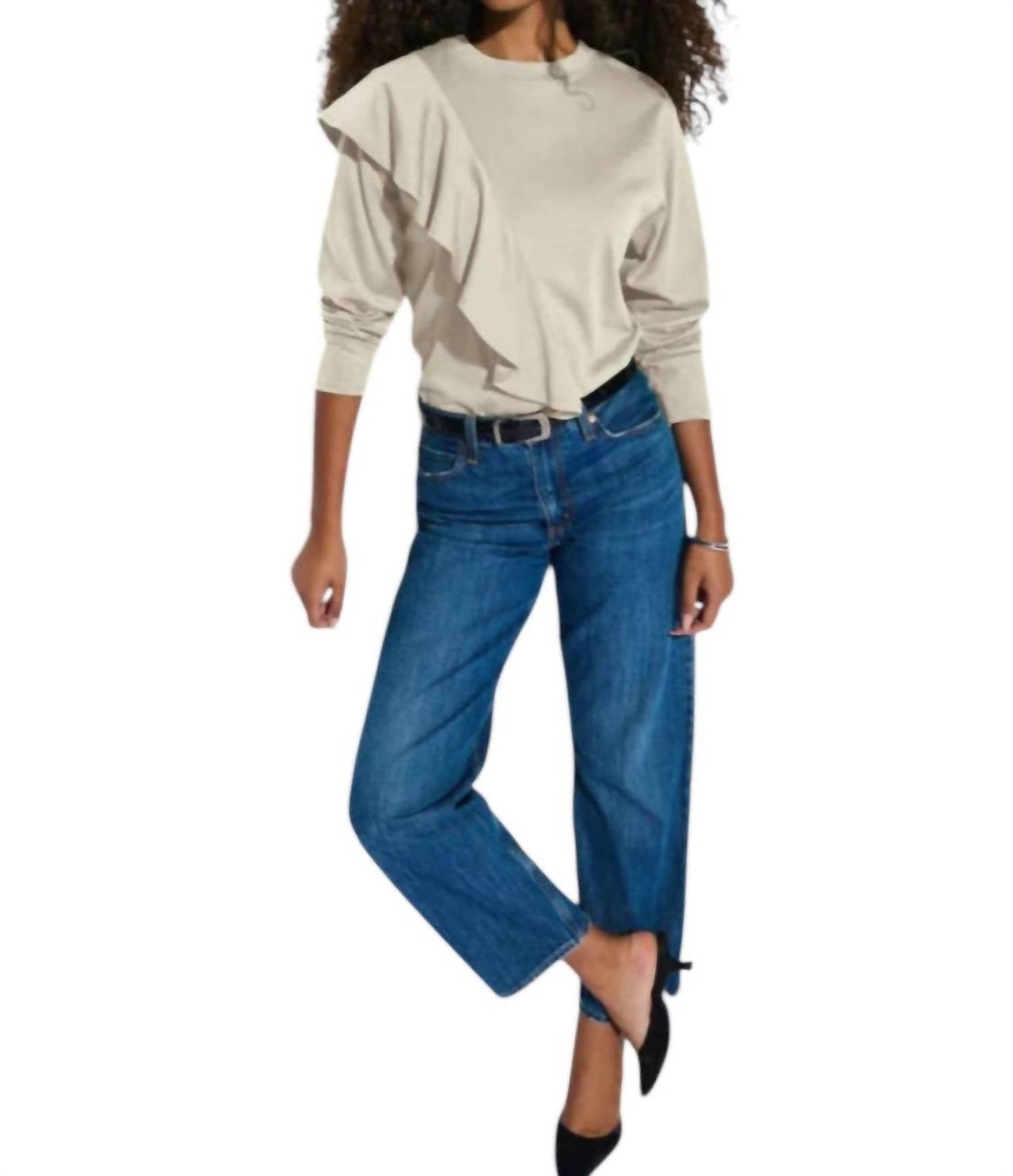Nation Ltd - Farrah Ruffle Long Sleeve Top