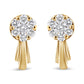 14K White Gold 3/4 Cttw Diamond Floral Cluster Drop and Dangle Stud Earrings (H-I Color, I1-I2 Clarity)