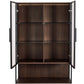 Modern Minimalist 51.2" Tall Lighted Display Cabinet with Tempered Glass