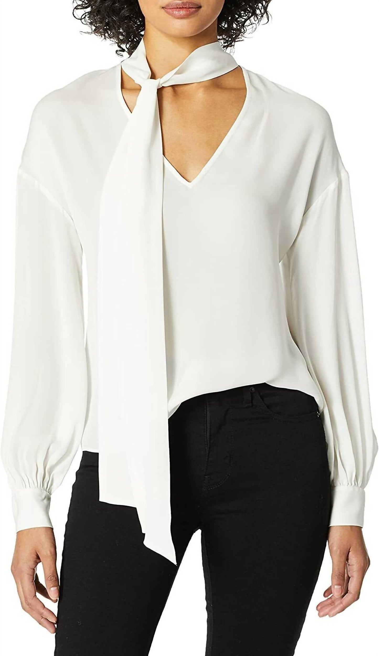 Ramy Brook - Tori Tie Neck Silk Long Sleeve Blouse