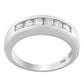 14K व्हाइट गोल्ड 3/4 कैरट TDW डायमंड चैनल बैंड रिंग (H-I, I1-I2)