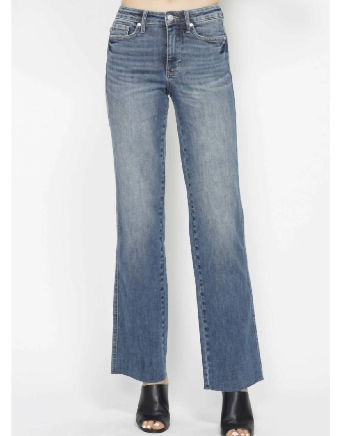 Judy Blue - Mid Rise Tummy Control Straight Jeans