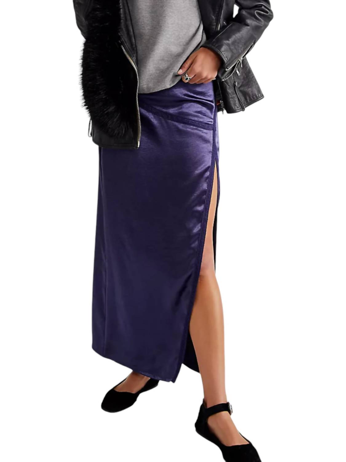 Free People - Dakota Satin Midi Skirt