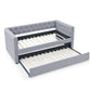 Inspired Upholstered Daybed With Trundle, Button Tufted