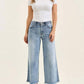 Judy Blue - Ankle Hollywood Waistband Fray Hem Wide Leg Jeans