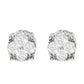 .925 Sterling Silver 1/2 cttw Prong Set Round-Cut Diamond Cluster Stud Earring (I-J Color, I2-I3 Clarity)