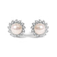 10K White Gold Heirloom-Style Pearl and Diamond Accent Halo Stud Earrings (I-J color, I1-I2 Clarity)
