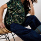Apricot - Abstract Brushstroke Woven Top