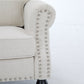 83 Inch Faux Leather Rolled Arm Sofa with Nailhead Trim