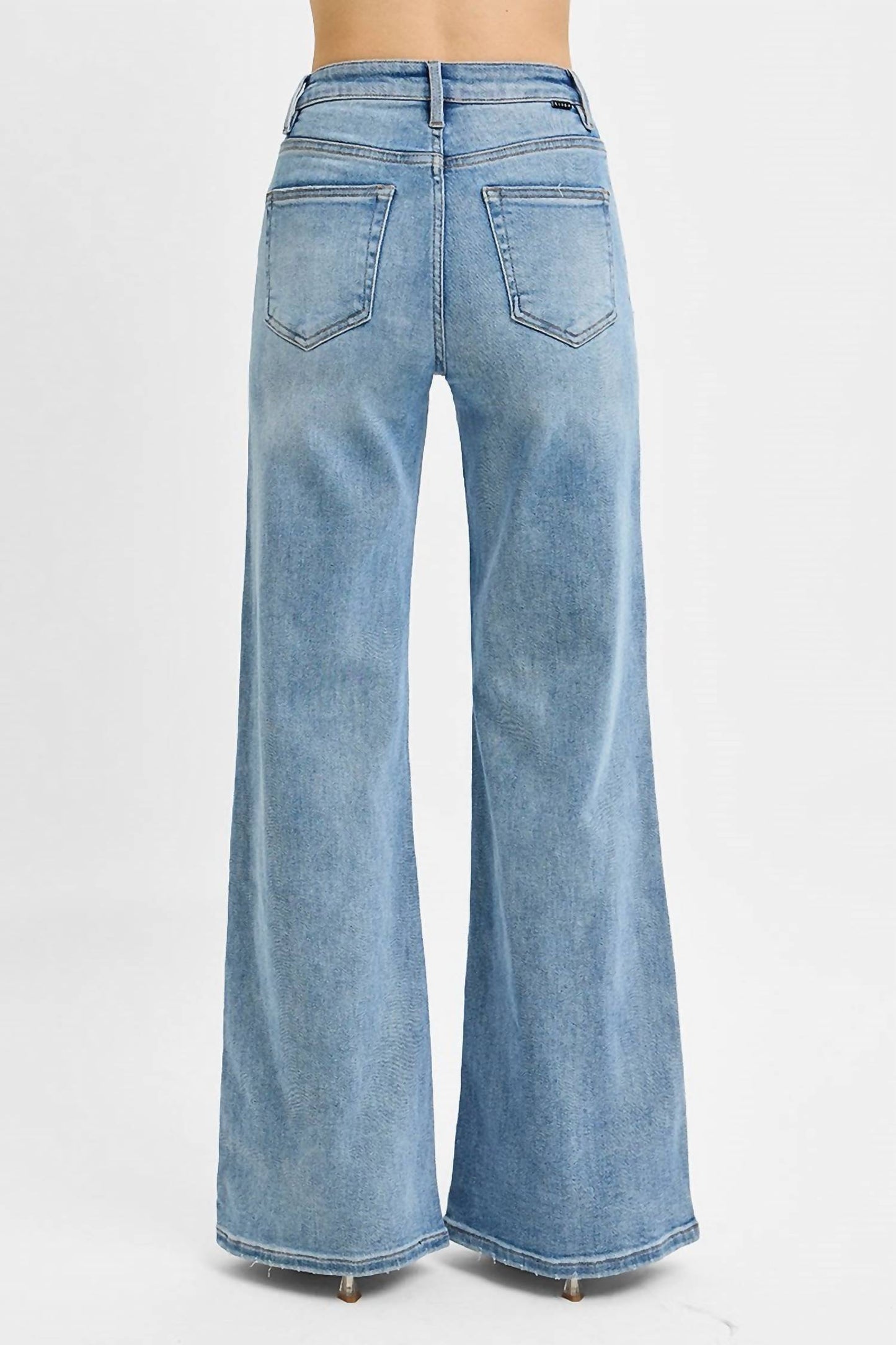 Risen - High Waist Wide Front Yoke Detailed Jeans