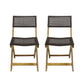 Bistro Foldable Chair With Wicker Backrest