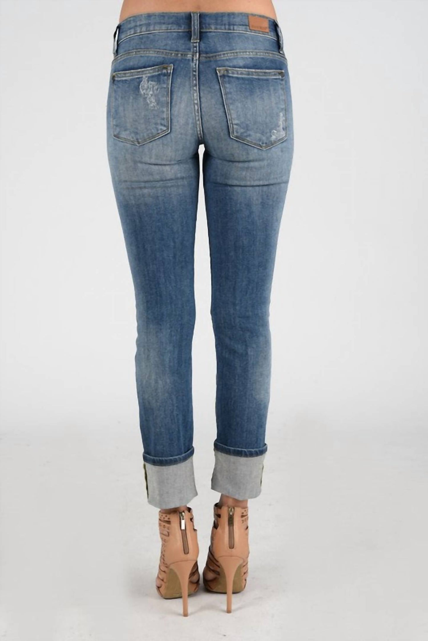 Judy Blue - Distressed Cuffed Straight Leg Jeans