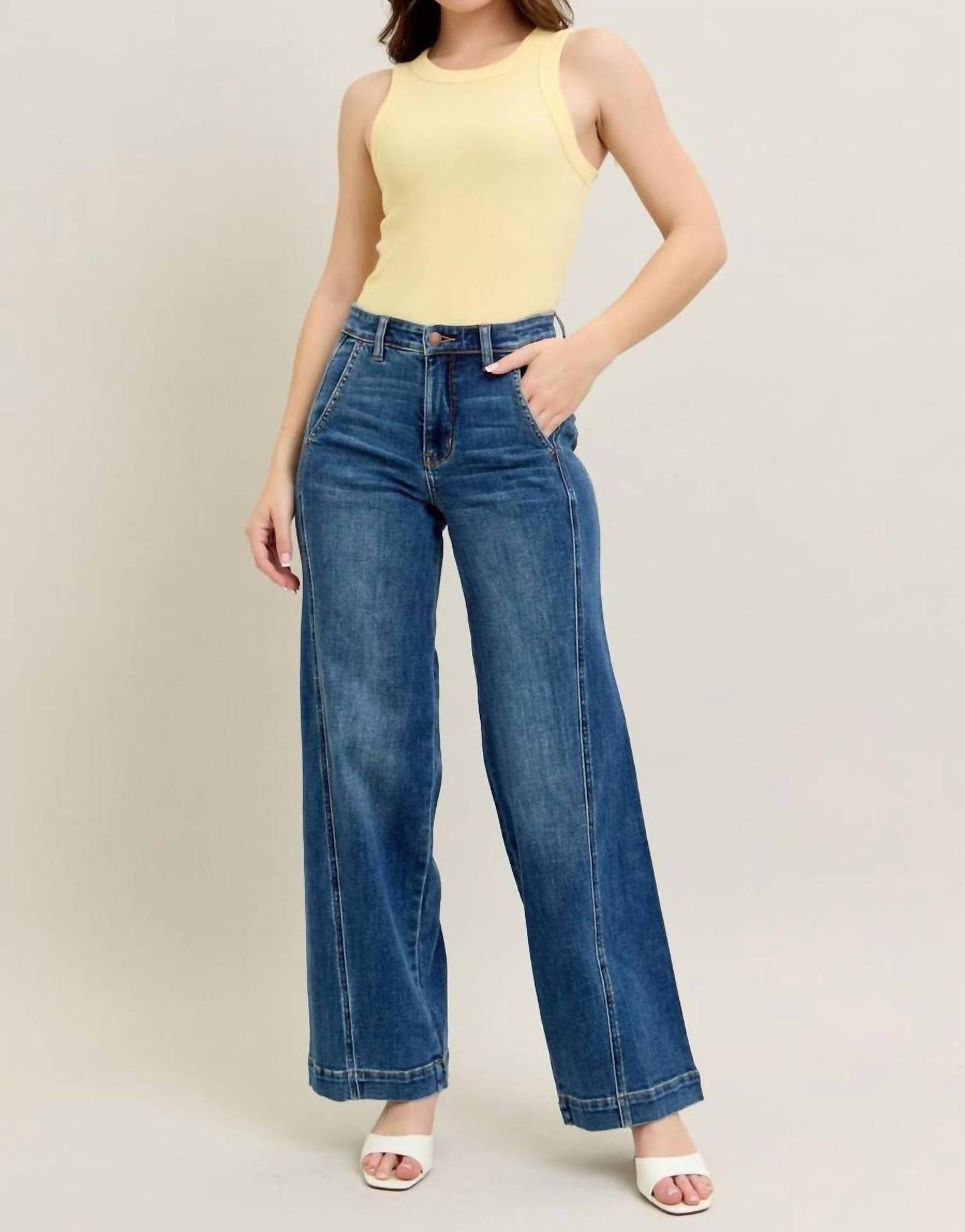 Judy Blue - High Waisted Trouser Wide Leg Jeans