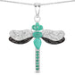 1.87 Carat Genuine Zambian Emerald and White Topaz .925 Sterling Silver Pendant