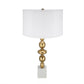 D15x29.5' Gold and White Table Lamp with Round Four Tiered Body
