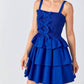 Baby Pink - Allison Smocked Bow Tiered Mini Dress