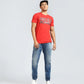 Jack & Jones Men's Graphic Logo Crew Neck Short Sleeve T-Shirt Dark Red Size Medium