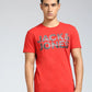 Jack & Jones Men's Graphic Logo Crew Neck Short Sleeve T-Shirt Dark Red Size Medium