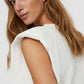 VERO MODA Women's Shoulder Pad Top White Size Large