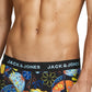 Jack & Jones Men's 3 Pk Stretch Printed Trunks Black Size X-Large