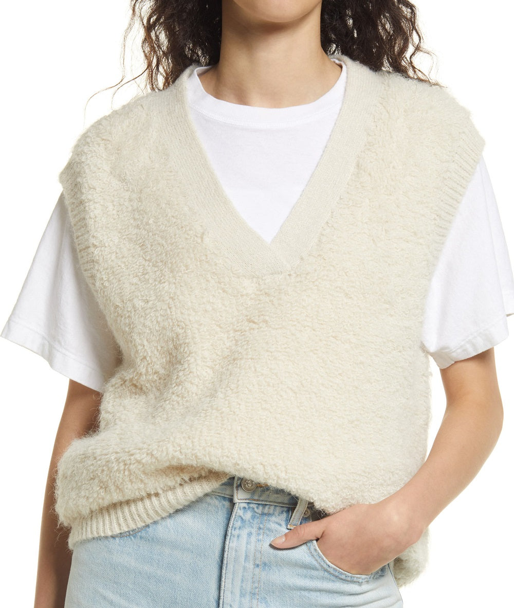 VERO MODA Women's Lucia Sweater Vest Beige Size Medium