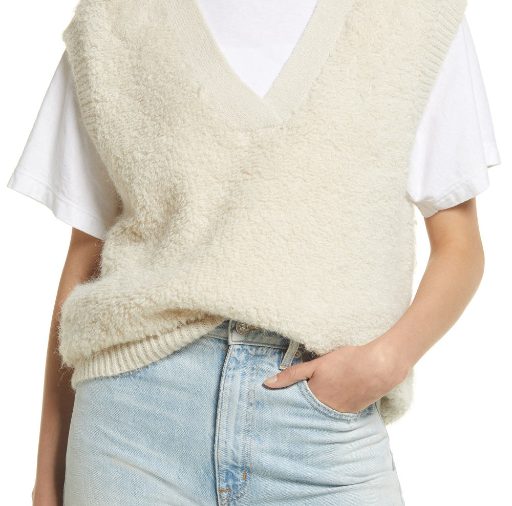 VERO MODA Women's Lucia Sweater Vest Beige Size Medium