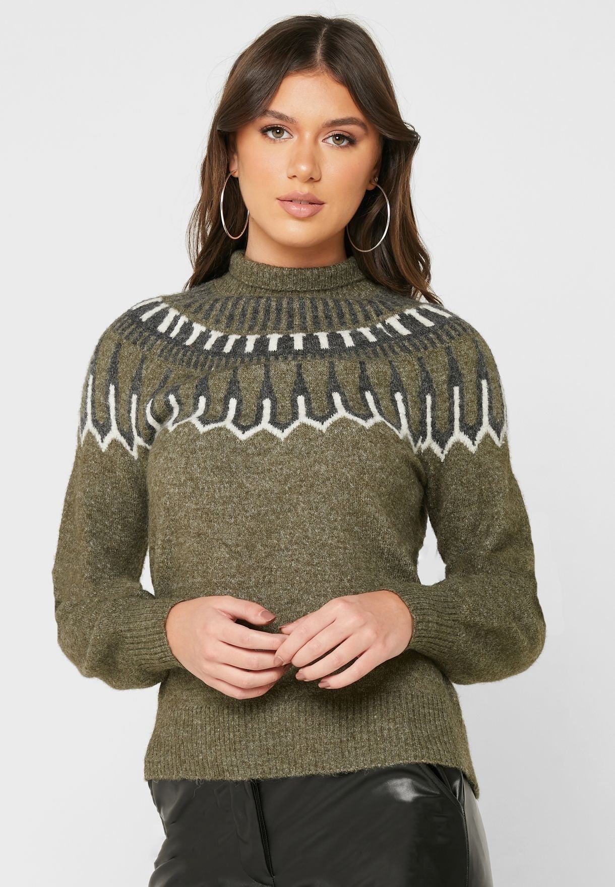 VERO MODA Women's Amora Sweater Green