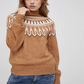 VERO MODA महिलाओं का अमोरा स्वेटर ब्राउन