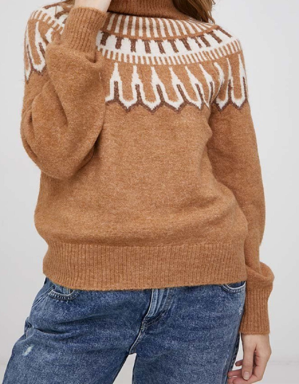 VERO MODA महिलाओं का अमोरा स्वेटर ब्राउन