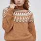 VERO MODA महिलाओं का अमोरा स्वेटर ब्राउन