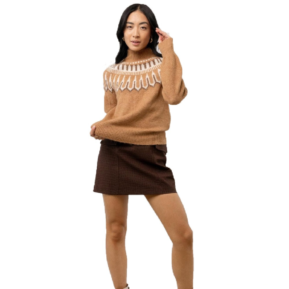 VERO MODA महिलाओं का अमोरा स्वेटर ब्राउन