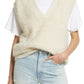 VERO MODA Women's Loopi Fuzzy Sweater Vest Brown Size Small