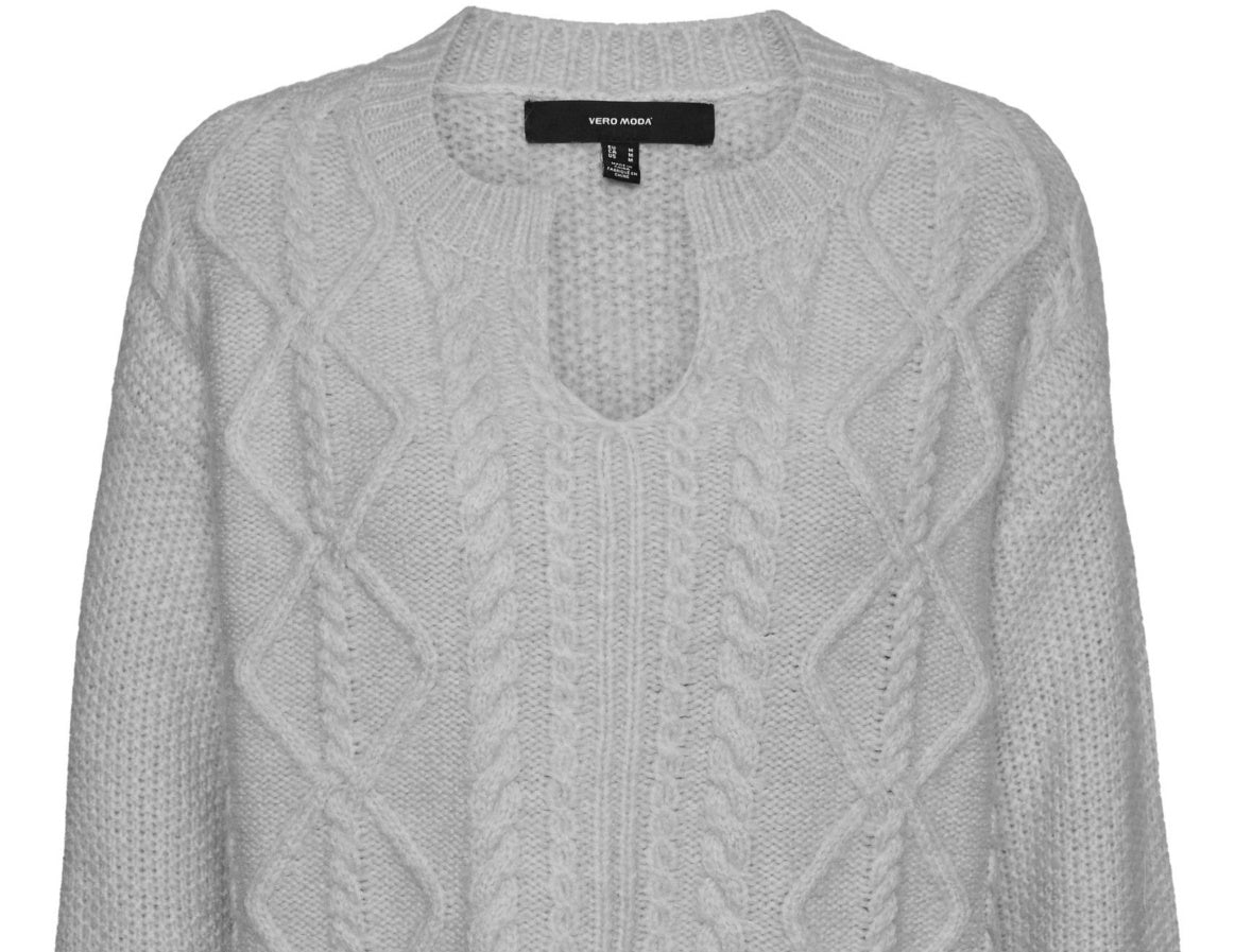 VERO MODA महिलाओं का रीज़ स्वेटर ग्रे