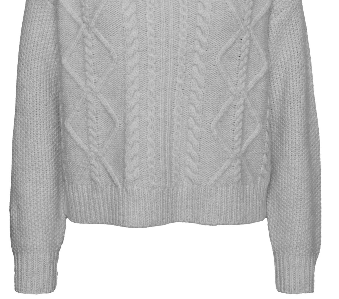 VERO MODA महिलाओं का रीज़ स्वेटर ग्रे