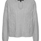 VERO MODA महिलाओं का रीज़ स्वेटर ग्रे