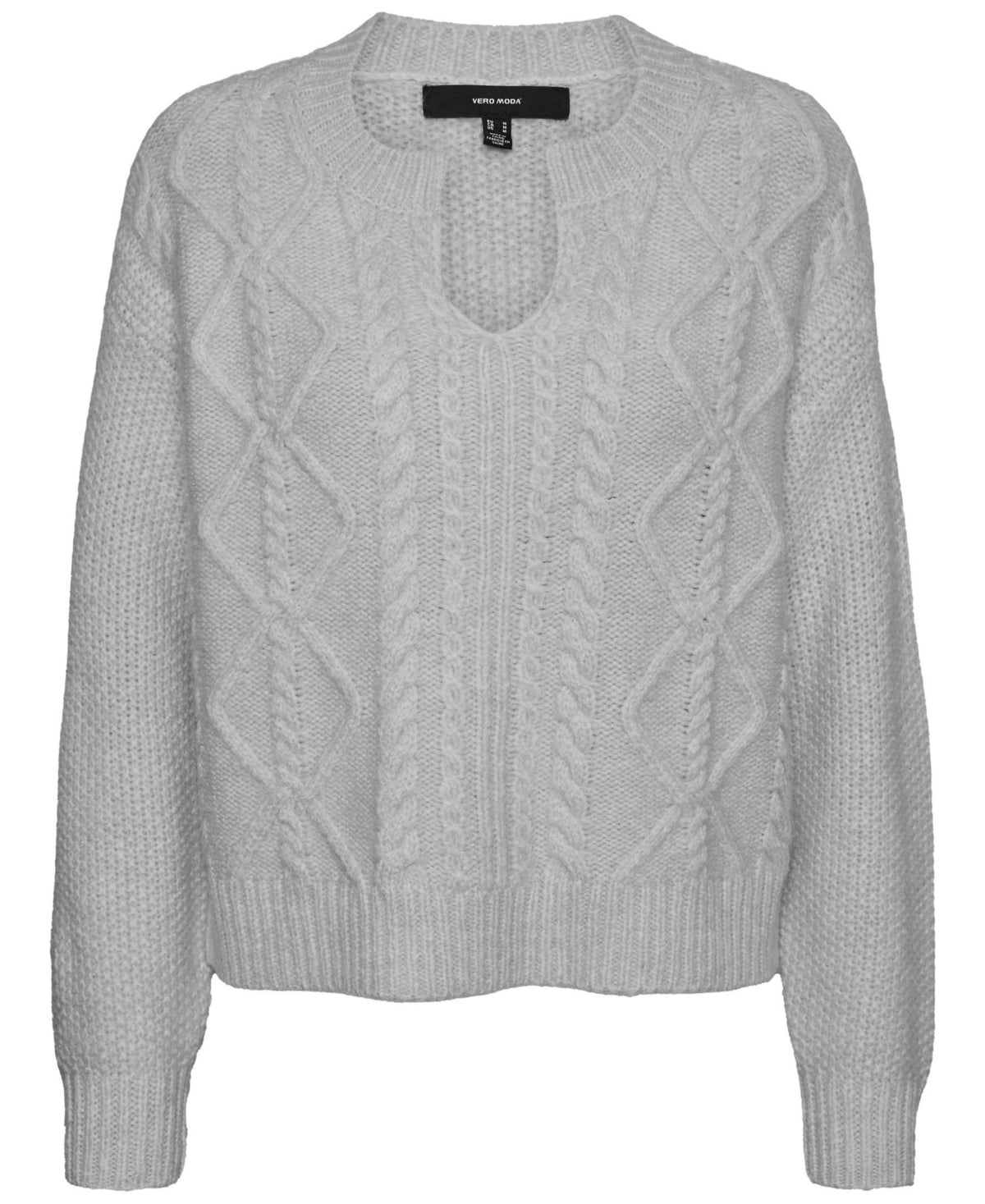 VERO MODA महिलाओं का रीज़ स्वेटर ग्रे