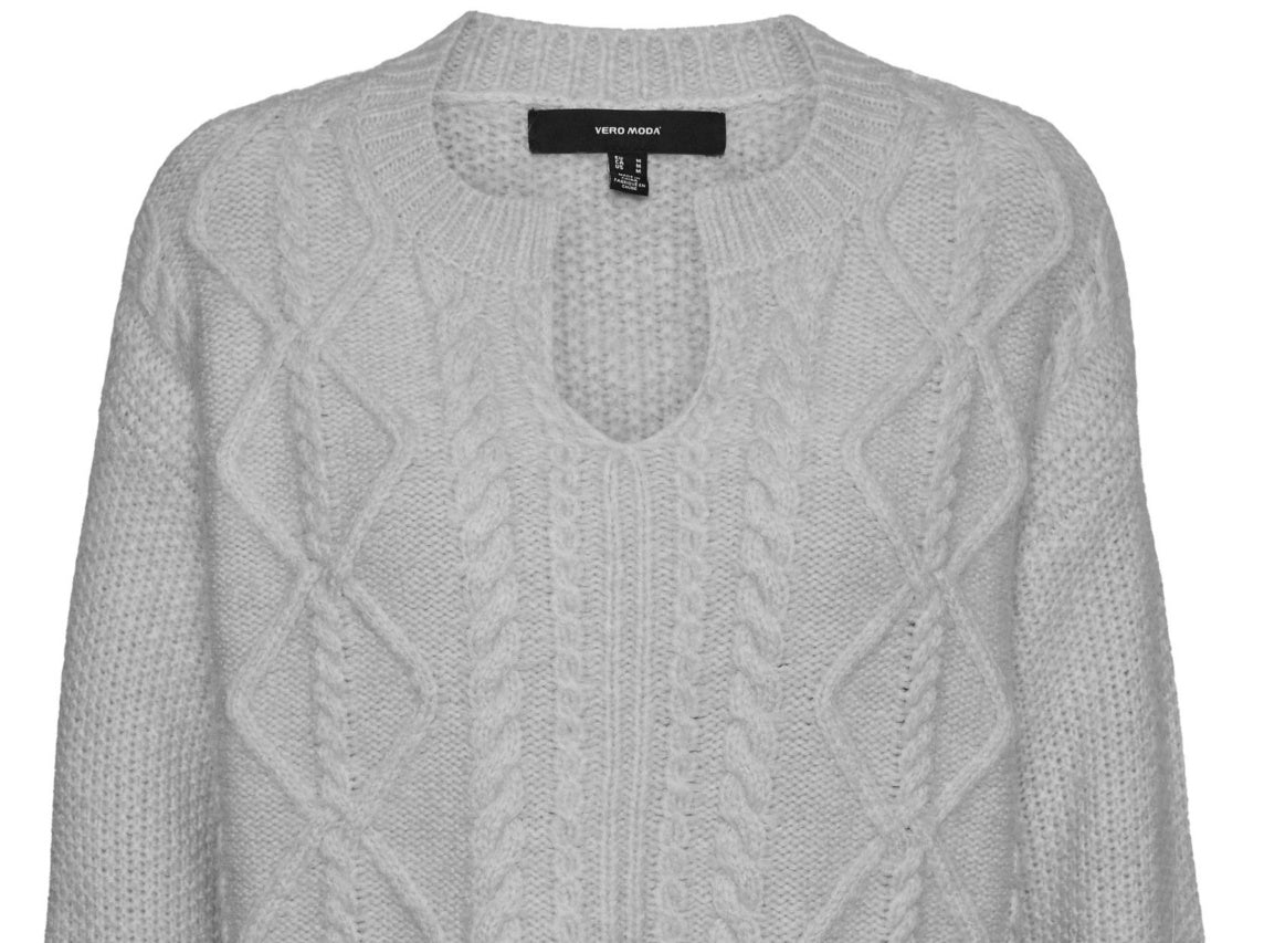 VERO MODA महिलाओं का रीज़ स्वेटर ग्रे