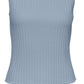 VERO MODA Women's Funnel Neck Sleeveless Rib Sweater Blue Size X-Small