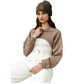 VERO MODA Women's Alia Ultra Cropped Sweater Brown Size Medium