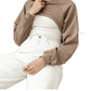 VERO MODA Women's Alia Ultra Cropped Sweater Brown Size Medium