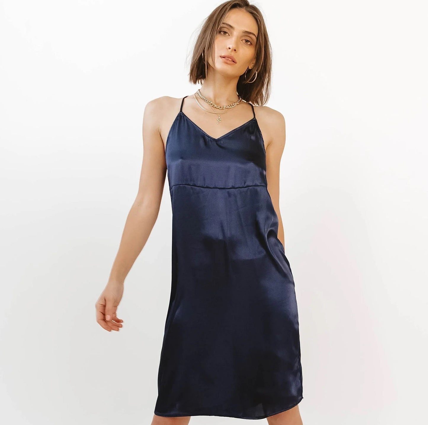 VERO MODA Women's Serein Mini Slip Dress Blue Size Small